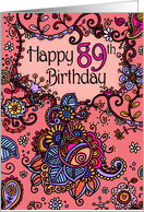 Happy Birthday - Mendhi - 89 years old card