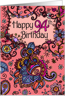 Happy Birthday - Mendhi - 94 years old card