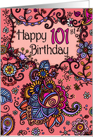 Happy Birthday - Mendhi - 101 years old card