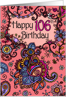 Happy Birthday - Mendhi - 106 years old card