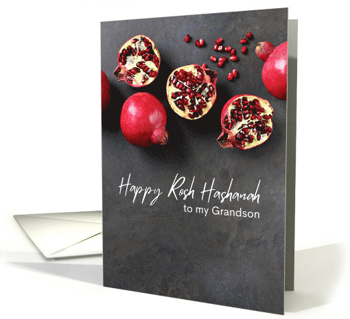 To My Grandson - Happy Rosh Hashanah with Pomegranates card (685385)