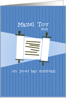 Son - Mazel Tov on your Bar Mitzvah card