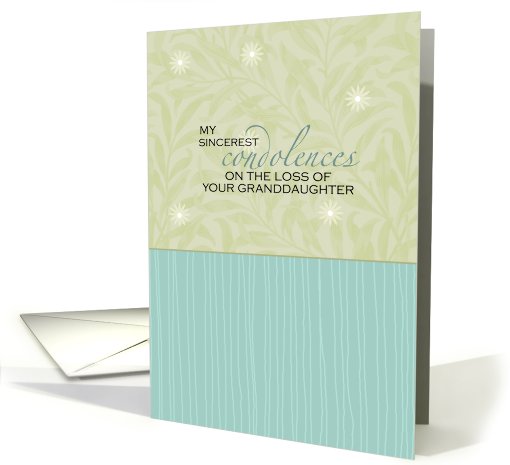 Sincerest Condolences - Loss of Granddaughter card (687070)