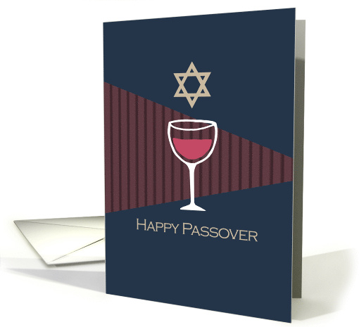 Happy Passover with wine glass card (687680)