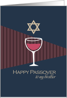 Brother Happy Passover Wine Glass card