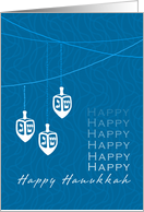 dreidels - Hanukkah card