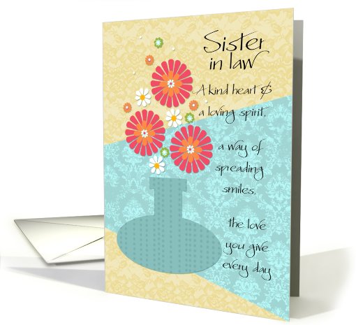 Sister-in-Law - Happy Birthday - Flower Vase card (690821)