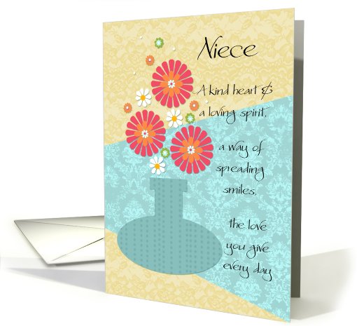 Niece - Happy Birthday - Flower Vase card (690825)