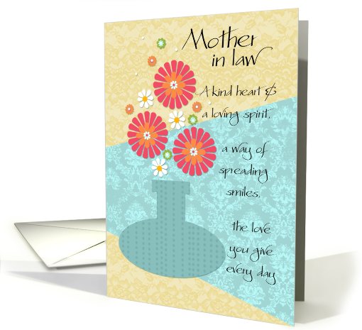 Mother-in-Law - Happy Birthday - Flower Vase card (690826)
