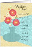 Mother-in-Law - Happy Birthday - Flower Vase card
