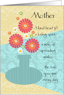 Mother - Happy Birthday - Flower Vase card