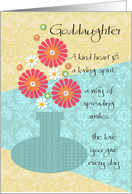 Goddaughter - Happy Birthday - Flower Vase card