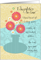 Daughter-in-Law - Happy Birthday - Flower Vase card