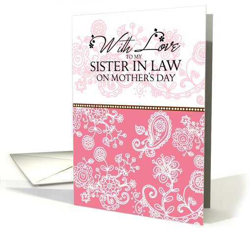 Sister-in-Law - pink mendhi - With Love on Mother's Day card (692355)