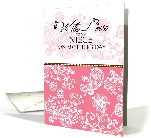 Niece - pink mendhi - With Love on Mother's Day card (692677)