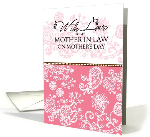 Mother-in-Law - pink mendhi - With Love on Mother's Day card (692681)
