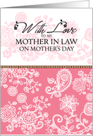 Mother-in-Law - pink mendhi - With Love on Mother’s Day card