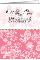 Daughter - pink mendhi - With Love on Mother’s Day card
