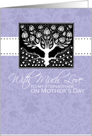 Stepmother - purple love tree - With Much Love on Mother’s Day card