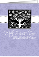 Godmother - purple love tree - With Much Love on Mother’s Day card