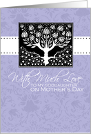 Goddaughter - purple love tree - With Much Love on Mother’s Day card