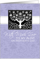 Aunt - purple love tree - With Much Love on Mother’s Day card