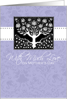With Much Love on Mother’s Day - purple love tree card