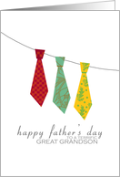Great Grandson - Ugly ties - Happy Father’s Day card