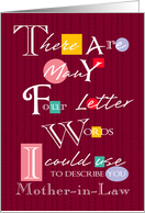 Mother-in-Law - Four Letter Words - Birthday card