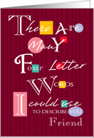 Friend - Four Letter Words - Birthday card