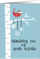 Danish - Red Cardinal Christmas card
