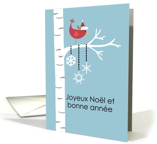 French - Red Cardinal Christmas card (702604)