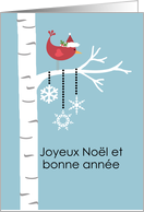 French - Red Cardinal Christmas card