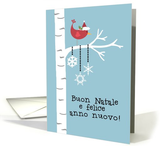 Italian - Red Cardinal Christmas card (702610)
