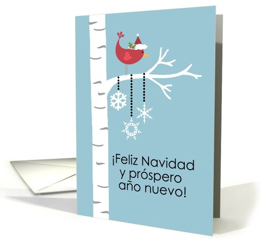 Spanish - Red Cardinal Christmas card (702633)