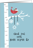 Swedish - Red Cardinal Christmas card