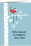 Portuguese - Red Cardinal Christmas card