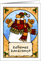 Hungarian - Snowman hug Christmas card