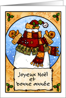 French - Snowman hug Christmas card