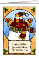 Finnish - Snowman hug Christmas card