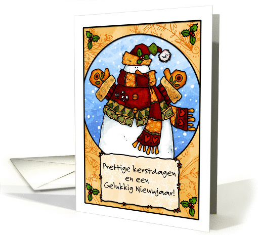Dutch - Snowman hug Christmas card (707813)