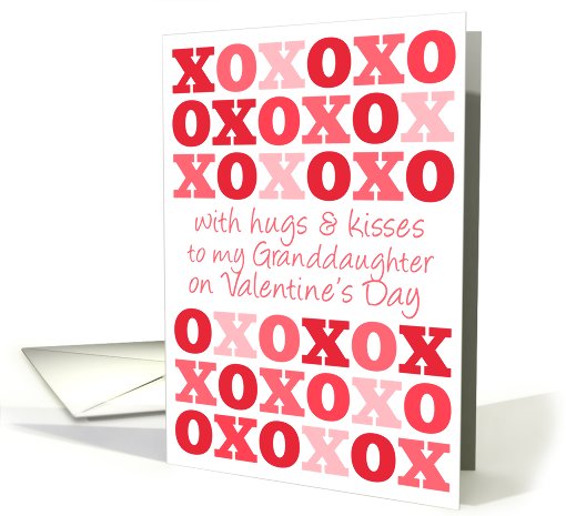 To My Granddaughter - Hugs and Kisses - Valentine's Day card (745717)