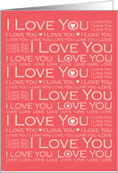 I love you - Anniversary word art Darling card
