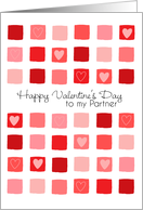 To My Partner - Hearts and Squares - Valentine’s Day card