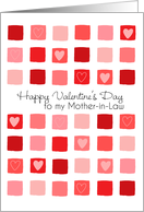 To My Mother-in-Law - Hearts and Squares - Valentine’s Day card