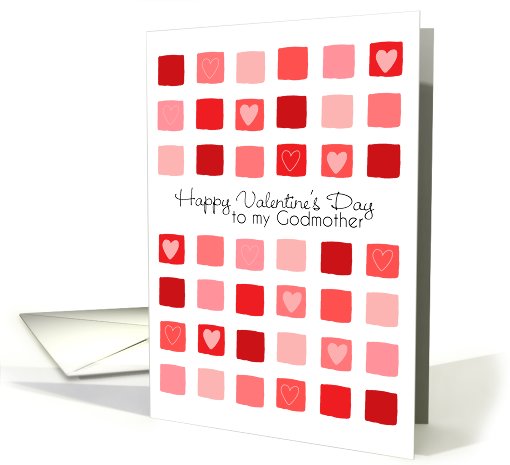 To My Godmother - Hearts and Squares - Valentine's Day card (750361)