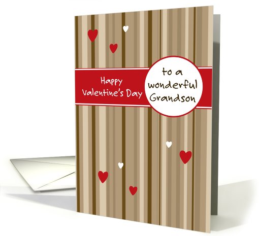 To a Wonderful Grandson - coffee stripes - Valentine's Day card