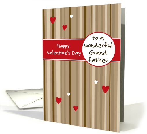To a Wonderful Grandfather - coffee stripes - Valentine's Day card