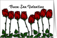 Italian - Red Roses - Happy Valentine’s Day card