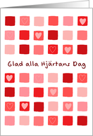 Swedish - boxes & hearts - Happy Valentine’s Day card